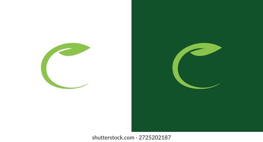 Modelo de design de logotipo de folha de Eco na moda minimal