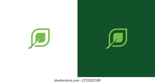 Modelo de design de logotipo de folha de Eco na moda minimal