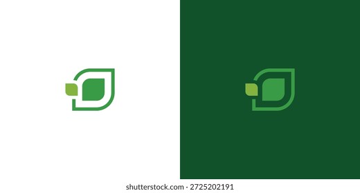 Modelo de design de logotipo de folha de Eco na moda minimal