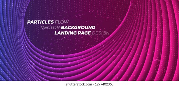Minimal trendy geometric background. Round lines vector background - 3D design