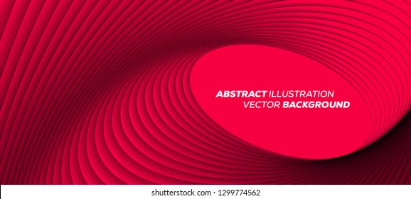 Minimal trendy geometric background. Round lines vector background - 3D design