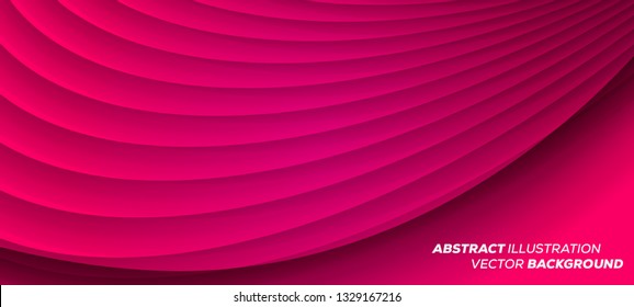 Minimal trendy geometric background. Round lines vector background - 3D design