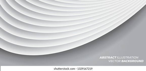 Minimal trendy geometric background. Round lines vector background - 3D design