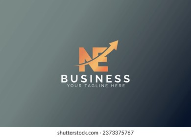 Minimal Trendy Letter N E And Arrow Guardian Logo Template