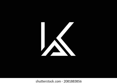 Minimal trendy monogram art logo. Monogram professional elegant awesome artistic WK KW initial based Alphabet icon logo. Initials Business logo.