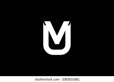 Minimal trendy monogram art logo. Monogram professional elegant awesome artistic UV VU initial based Alphabet icon logo. Initials Business logo.
