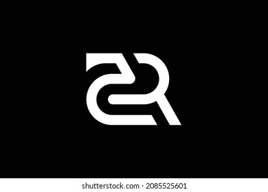 Minimal trendy monogram art logo. Monogram professional elegant awesome artistic ZR RZ initial based Alphabet icon logo. Initials Business logo.