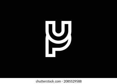 Minimal trendy monogram art logo. Monogram professional elegant awesome artistic PU UP initial based Alphabet icon logo. Initials Business logo.