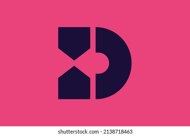 Minimal trendy monogram art logo. Monogram professional elegant awesome artistic XD DX initial based Alphabet icon logo. Initials Business logo.