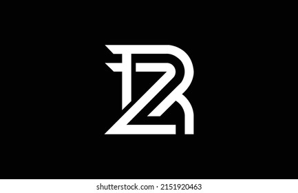 Minimal trendy monogram art logo. Monogram professional elegant awesome artistic ZR RZ initial based Alphabet icon logo. Initials Business logo.