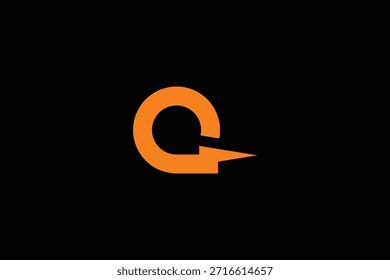 Minimales Trendy Thunder Bolt Logo auf schwarzem Hintergrund