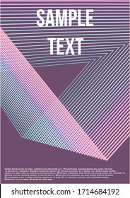 Minimal trendy vector with halftone gradients.  Modern abstract cover from vector abstract lines.  The future template for decorating the background of albums, business brochures, banner, poster.