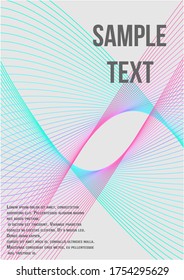 Vector de moda mínima con gradientes de medio tono.  Cubierta abstracta moderna de líneas vectoriales abstractas.  Plantilla de futuro geométrico para volante, afiche, folleto e invitación.