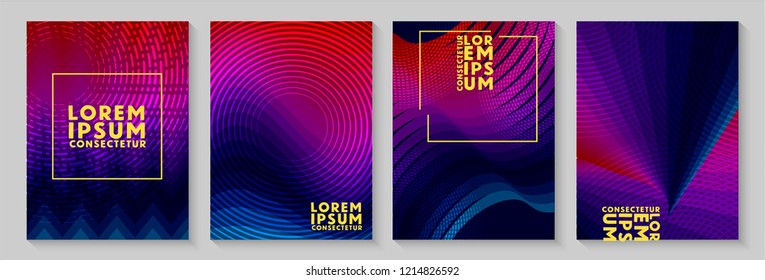 Minimal trendy wave geometric background. Dynamic shapes composition. Eps10 vector