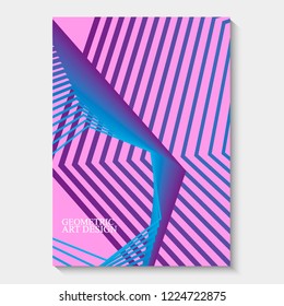 Minimal trendy wave geometric background. Dynamic shapes composition. Eps10 vector