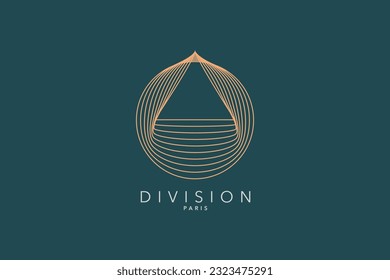 Logo de triángulo mínimo, diseño de logotipo abstracto, creativo, sencillo, de línea, contorno, redondo, minimalista 