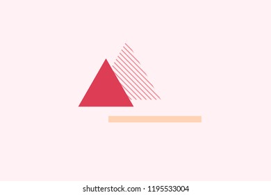 Minimal triangle memphis style background, memphis pattern for banner, flyer, brochure in print and web