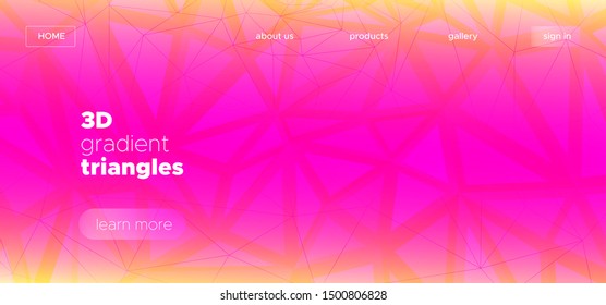 Minimal Triangles Background. Trendy Polygon Pattern. Futuristic 3d Business Design. Pink Geometric Banner. Triangles Wallpaper. Yellow Polygon Layout. Geometric Shapes. Abstract Polygon Poster.