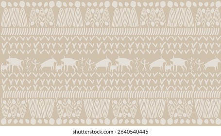 minimal tribal style cave art pattern which can be bg wallpaper background this tribal African style pattern gives the right tribal and African traditional colors and also have geometric form in it