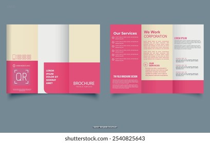 Minimal trifold brochure template, print ready