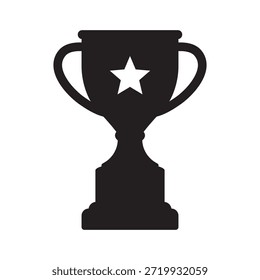 Minimal Trophy Cup with Star used for Winner and Achievement Concepts