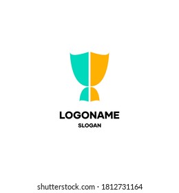 Minimale trophische abstrakte Logo-Design-Inspiration, trophy Logo Design Idee, minimales Logo-Konzept unter Verwendung geometrischer Elemente zu einem Objekt wie eine Trophäe. Vektorgrafik