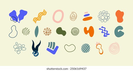 Minimal Tropical Illustration Abstract Floral Art in Vector Style Nature Inspired Decorative Doodle Set for Summer Botanical Collection Featuring Elegant Leaf Shapes