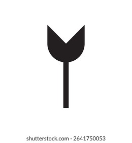  minimal tulip flower icon. Simple tulip flower vector in geometric style for UI or nature themes.