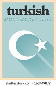 Minimal Turkish Flag Poster Design