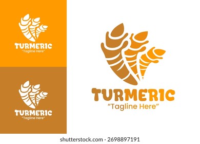 Minimal turmeric logo concept inspired by natural healing and root-based wellness, suitable for organic shops and spice manufacturers.