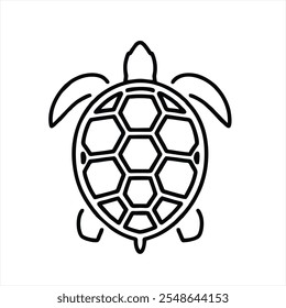 Logótipo mínimo da tartaruga com simetria estruturada
