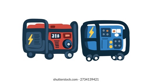 minimal two generator set clean vector graphic