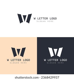 Minimal Type W Letter Logo Template, W Vector Logo