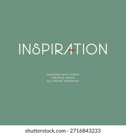 Diseño tipográfico minimalista con la palabra “Inspiración” con una forma de letra conceptual moderna y un detalle de acento sutil. Composición limpia y equilibrada que expresa creatividad, propósito y diseño reflexivo. Adecuado para estampados de camisetas, carteles, arte mural, proyectos de marca, diseños editoriales y gráficos de moda contemporánea. Ideal para la comunicación visual moderna, temas inspiradores y aplicaciones de diseño minimalista.