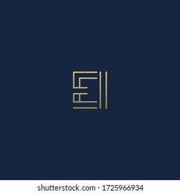 Minimal Typographic EI letter logo vector