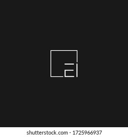 Minimal Typographic EI letter logo vector