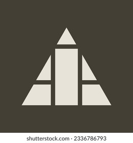 Minimal Typography triangle logo with Letters A I A , AIA logo