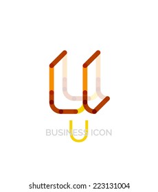 Minimales Logo-Design für U-Schriftart oder -Buchstaben einzeln auf Weiß