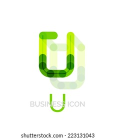 Diseño de tipo de letra o logotipo de letra U mínimo aislado en blanco