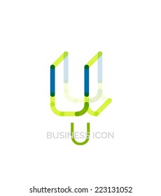 Diseño de tipo de letra o logotipo de letra U mínimo aislado en blanco