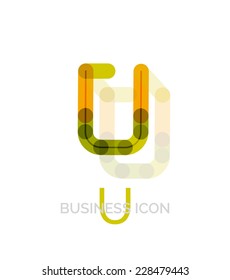 Minimal U font or letter logo design isolated on white