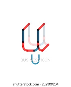 Minimal U font or letter logo design isolated on white