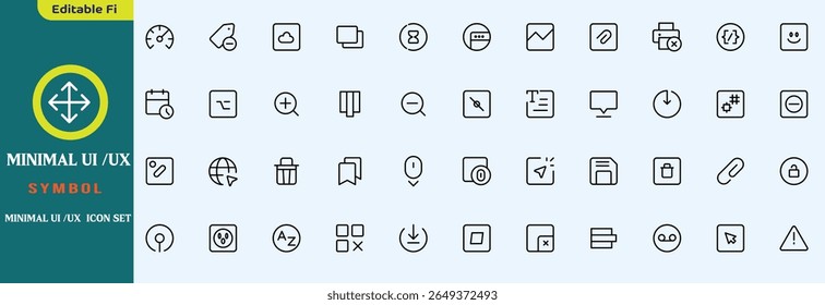 Minimal UI UX icon set