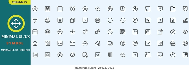 Conjunto de ícones mínimos de UI UX