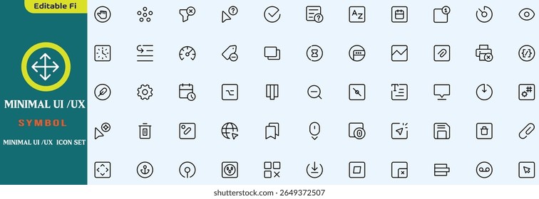 Minimal UI UX icon set