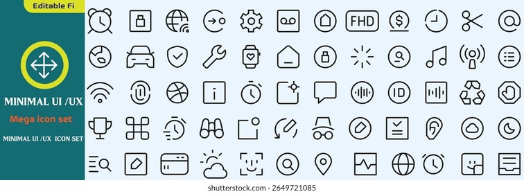  Minimal ui ux icon set