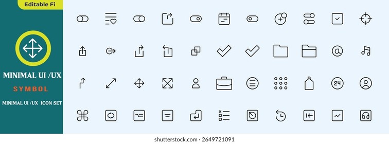  Minimal ui ux icon set