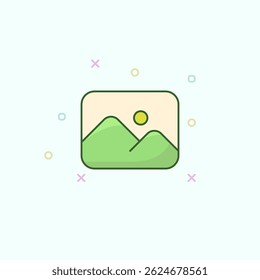 Minimal UI vector photo opener app icon for cute modern interface design
