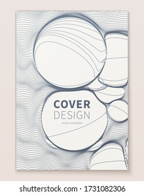 Geometría mínima de líquido de burbujas de línea ultrafina cubre el diseño. Espuma fractal geométrica minimalista. Sólido fondo abstracto blanco moderno para banner, afiche, volante, etc. Plantilla vectorial