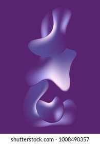 Minimal Ultra Violet Gradient Flow Cover. Duo Tone Cover Design. Geometry Halftone Banner. Minimalist Hipster. Trendy Geometric Journal. Bright Modern Vector Poster. Abstract Fluid Shape Template.